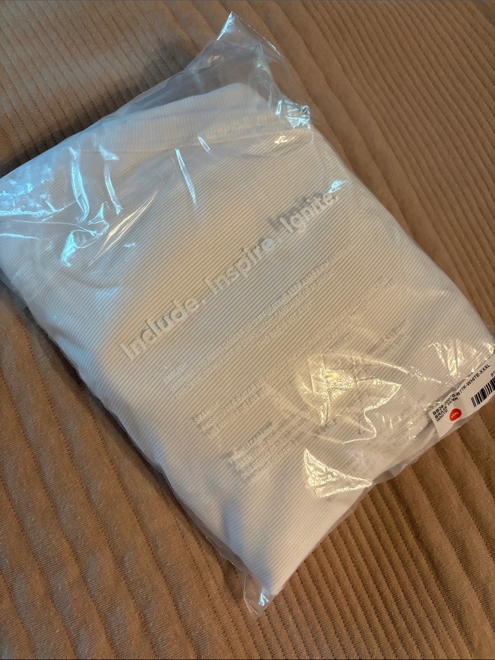 White Ribbed Buffbunny Brami Tank - size XXXL